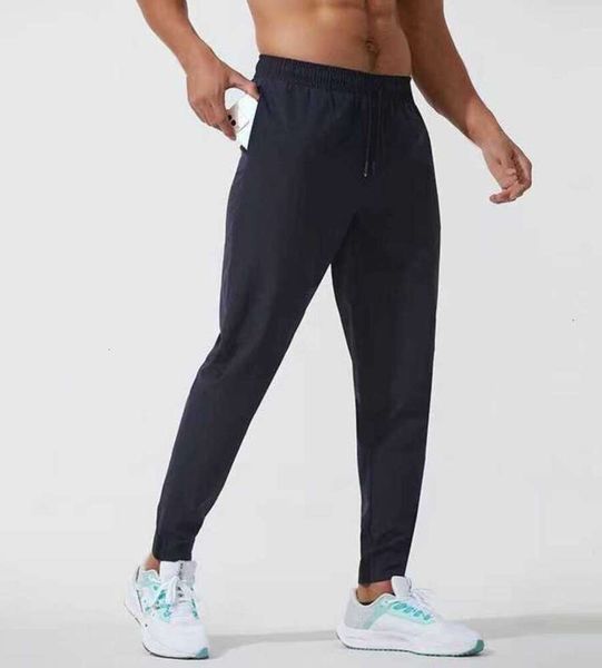 Calças Lulus limões leggings alinhar Homens Yoga Outfit Esporte Quick Dry Cordão Ginásio Bolsos Sweatpants Calças Mens Casual Elástico Nós x