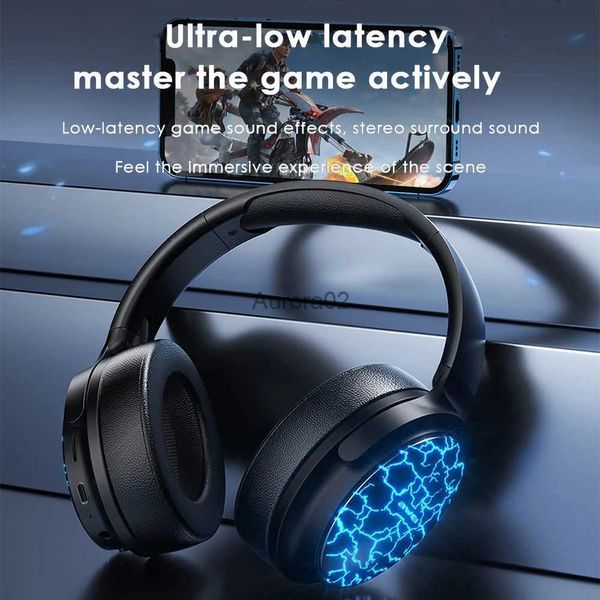 Auricolari per telefoni cellulari Cuffie da gioco RGB con luce respiratoria Cuffie Bluetooth con microfono con cancellazione del rumore YQ240219