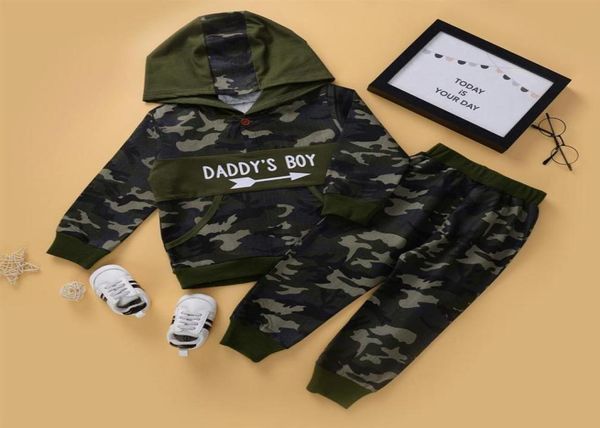 Hochwertige Kinder 2 Stück Kinder Kapuzenpullover Baby Camouflage Kleidung Set Jungen Kleidung Hoodie Vliese Sweatshirt323p3339229