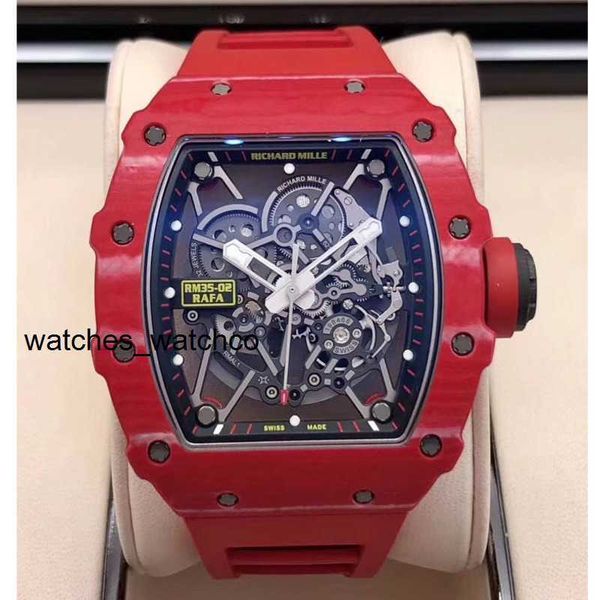 Наручные часы RM Швейцарские часы Наручные часы Richardmillie Коллекция RM35-02 RM3502 NTPT Red Devil Limited Edition Мужская мода Механические часы для отдыха и спорта
