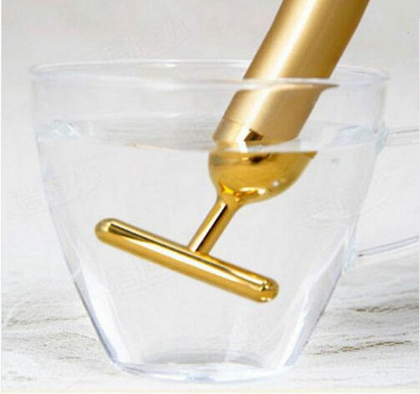 Tecnologia dal Giappone 24K Beauty Bar Golden Derma Roller Energy Massaggiatore viso Cura di bellezza Vibrazione Massaggio facciale Elettrico3224610