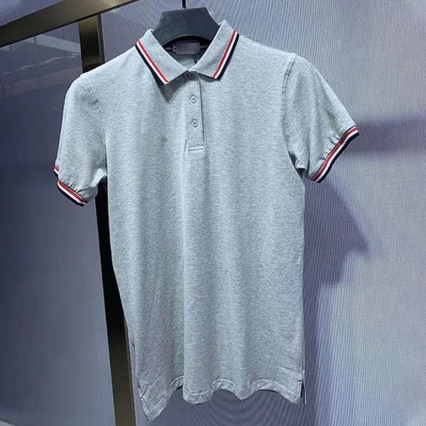 Polo da uomo Designer T Shirt High Street Ricamo Tinta unita Bavero Polo Giarrettiera Stampa Abbigliamento in cotone di alta qualità Tees Pol