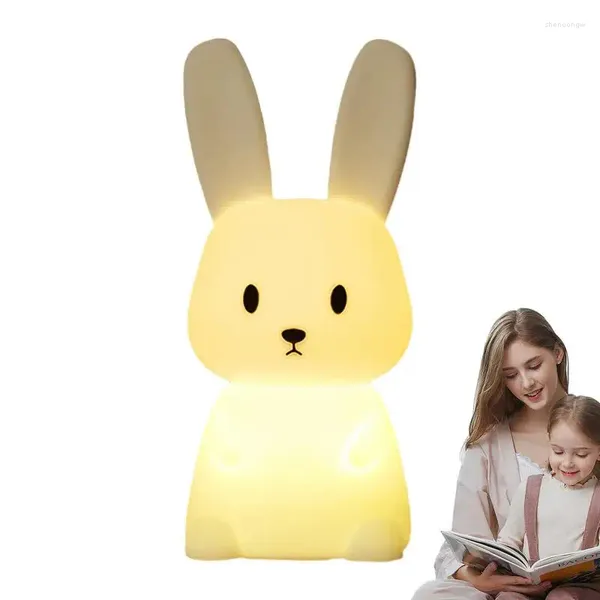 Luci notturne Led Lampada da scrivania in silicone leggera carina Regali di ricarica USB 7 colori che cambiano ornamenti artigianali da tavolo