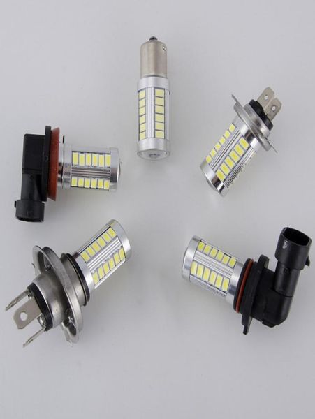 10X Super Branco H4 H7 H8 H11 9005 9006 1156 1157 33SMD LED Auto Fog Lamp Car Bulb 6000K com LENTE 5630 LED Chip Fog Driving DRL La7253482