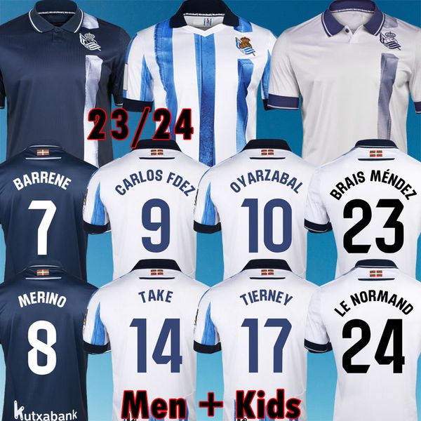 Camiseta Gerçek Sociedad 24 25 Maillot Ayak Futbol Formaları Camisetas De Futbol Futbol Gömlek Kitleri Erkekler Çocuklar Oyonarzabal X Prieto 2024 2025 Futbol Forması