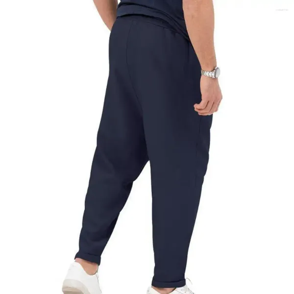 Pantaloni da uomo Pantaloni Harem dal taglio ampio in vita regolabile maschile con tasche elastiche in vita per cintura Streetwear elegante per A