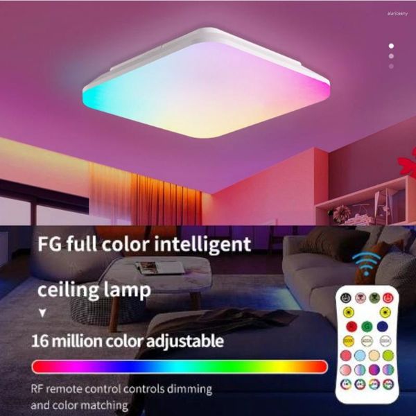 Plafoniere Quadrate Luce LED 220V RGBCW Dimmerabile Camera da letto Soggiorno Ambiente con telecomando