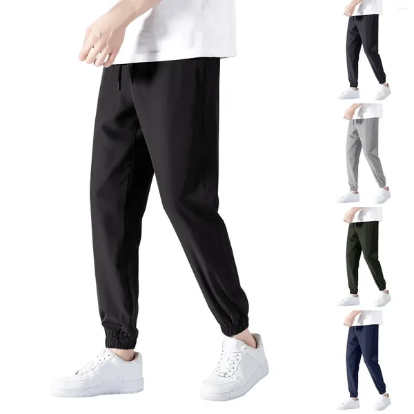 Pantaloni da uomo Guardia da uomo Loose Ice Silk Solid Leggings sportivi Borsa da notte 44x30 Athletic Fit Men Fuzzy