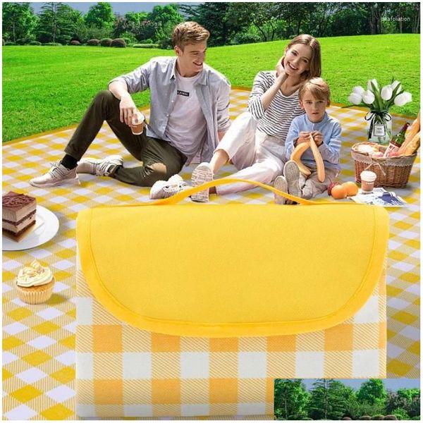 Teppiche Faltbare tragbare Picknickmatte 100x150 cm Familie Strand Grill Park Cam Pad Wasserdichte Oxford Tuch Decke Drop Lieferung DHMA2