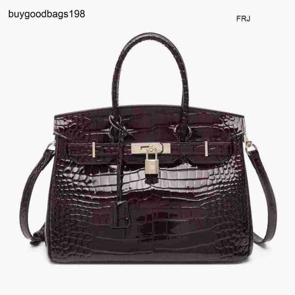 Borse firmate Borsa Yuan Modello in pelle di coccodrillo viola uva 2024 Nuovo primo strato Borsa a tracolla portatile con una spalla