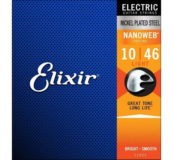 Набор струн для электрогитары Elixir Nanoweb 1046 Light 12052, никелированный 6685584