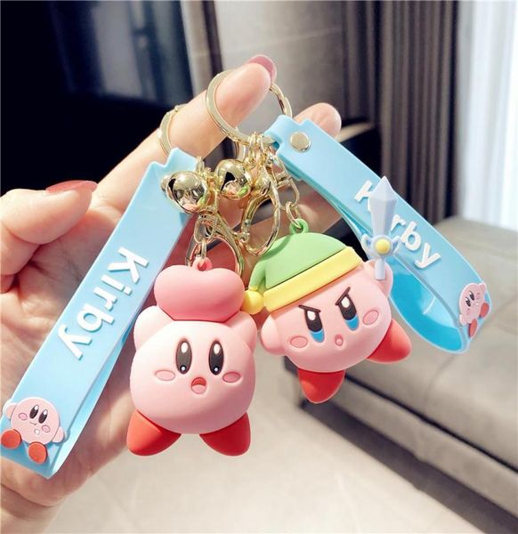 Anahtarlık 2021 Kawaii Özel Pembe Kirby Yıldız Macera Oyunu Hayvan Kolye Silika Jel Kadın Çanta Araba Bebekleri Çocuk Toys7128461