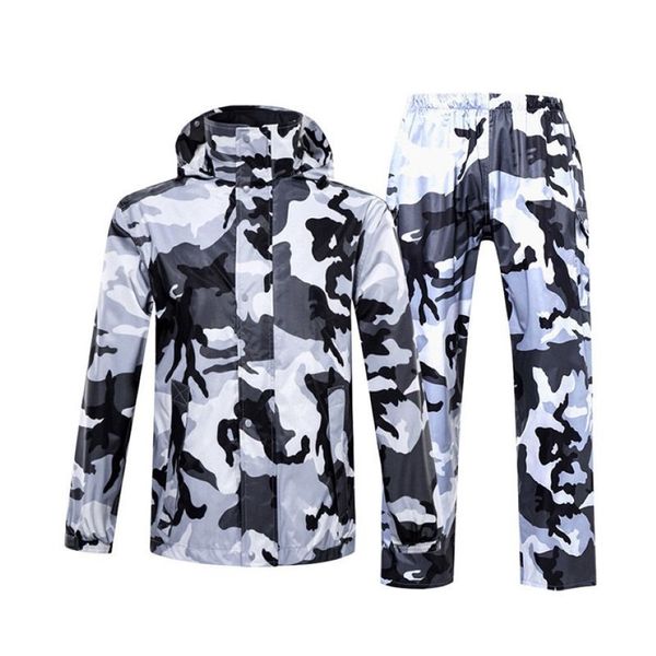 Camouflage Regenmantel Frauen Männer Anzug Regenmantel Außenhaube Frauen Regenmantel Motorrad Fischerei Camping Regenausrüstung Männer 2665