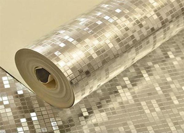 Glitzernde PVC-Tapeten in Rollen, goldene Silberfolie, Schlafzimmertapete, Spiegel, Mosaik, funkelnde 3D-Tapeten für Wohnzimmer, Heimdekoration249455054