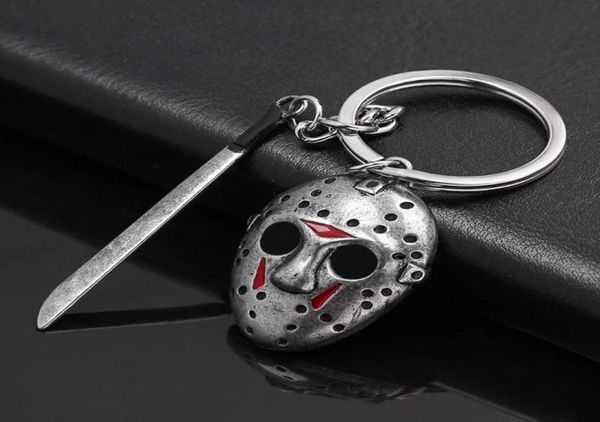 Filmschmuck Schlüsselanhänger Jason Maske Black Friday der 13. Schlüsselanhänger Damen Herren Cosplay Partyzubehör Thanksgiving Geschenke4311667