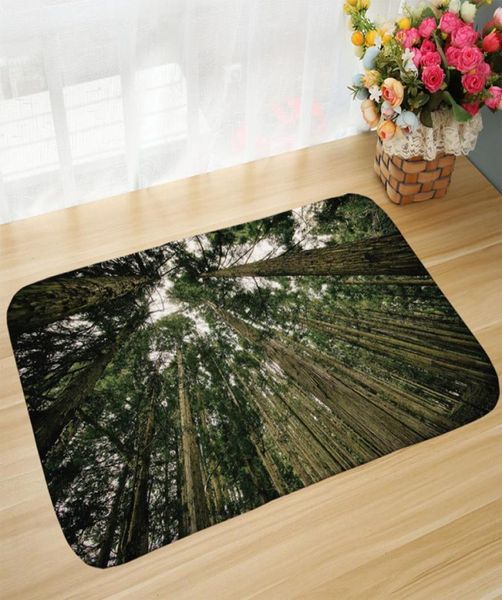 Dense Forest Big Tree Print Badematten Schlafzimmer Fußmatten Badezimmer Dusche Teppiche Rutschfeste Fußmatte Küche Toilettenteppich Teppich 4076032