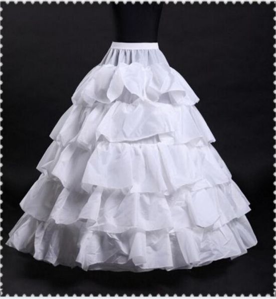 2017 Neue Hochzeits-Petticoats 50 Rabatt auf günstige weiße Ballkleider mit 4 Reifen und 5 Lagen Slip-Unterrock-Krinoline für Brautkleider19439963636305