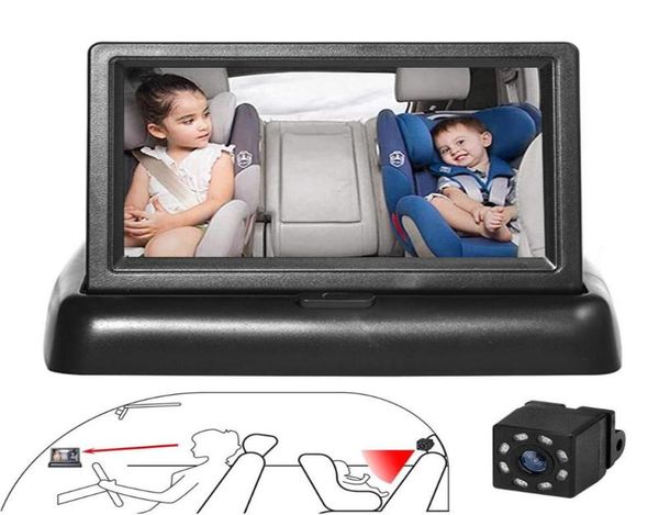 DVR per auto per seggiolino di sicurezza per bambini Specchio per retrovisioneTelecamera mirata Monitor da 43 pollici Display IR per visione notturna3366003