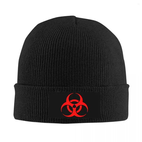 Berets Corporações Guarda-chuva Biohazard Logo Beanie Cap Unisex Inverno Quente Bonnet Femme Tricô Chapéus Hip Hop Ski Skullies Gorros