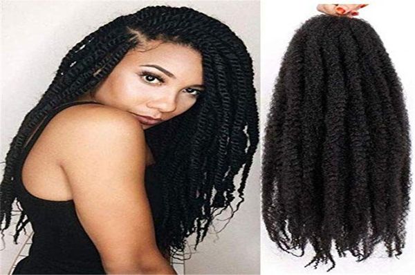 Marley trança de cabelo 18 in100g marley cabelo crochê tranças sintético afro kinky encaracolado para s trança extensões de cabelo 3840173