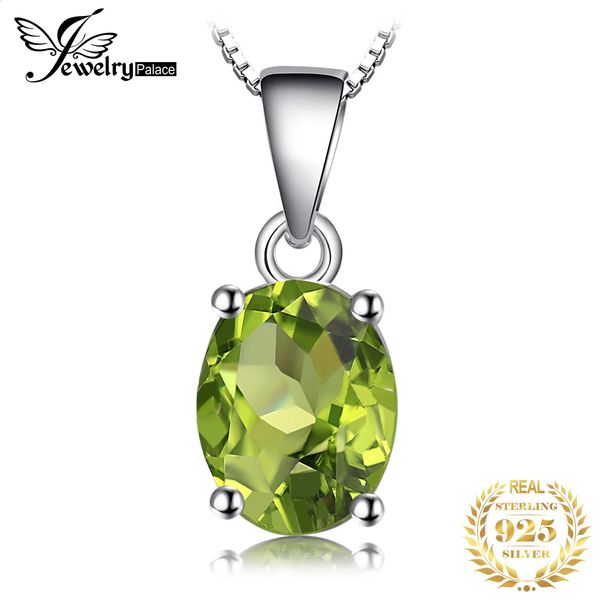 Mücevher 2.2ct Doğal Yeşil Peridot 925 Sterling Gümüş Kolye Kolye Kadınlar için Zincir Yok Gül Altın Sarı Altın Kaplama 240118