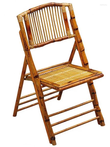 Походная мебель, портативный уличный стул, складной табурет со спинкой, винтажный бамбуковый домашний ретро ротанговый сад