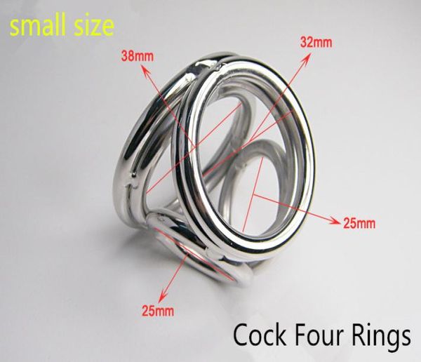 4 in 1 vier Penisringe Verschlussring Cockring Metall Cockring für Mann Eichelring Schwanzring 304 Stahl6204334