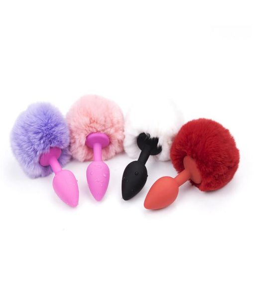 Mabangyuan bola de cabelo cauda traseira, plugue anal de silicone alternativo para flertar produtos sexuais eróticos adultos para homens e mulheres com rubb9783340