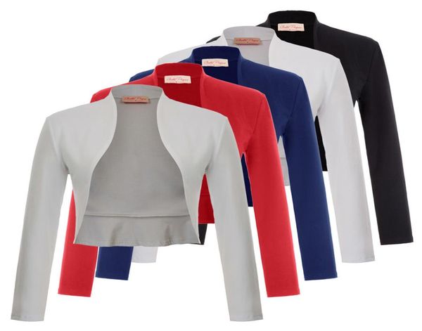 Belle Poque Jacke Damen039s Kleidung Tops Solide Langarm vorne offen Rüschensaum Baumwolle Bolero Achselzucken Hochzeit Party Mantel Summe6484373