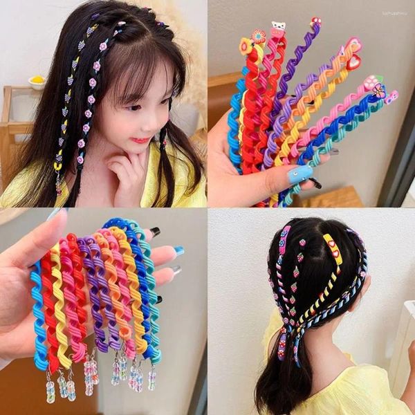 Accessori per capelli Corda intrecciata colorata Styling Fascia intrecciata in plastica Forcine elastiche fai da te per ragazze