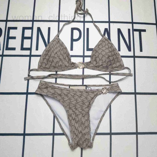 Mulheres Swimwear Designer Swimsuit Womens Split Bikini G Carta Impressa Moda Férias Maiô Feminino 3PJI