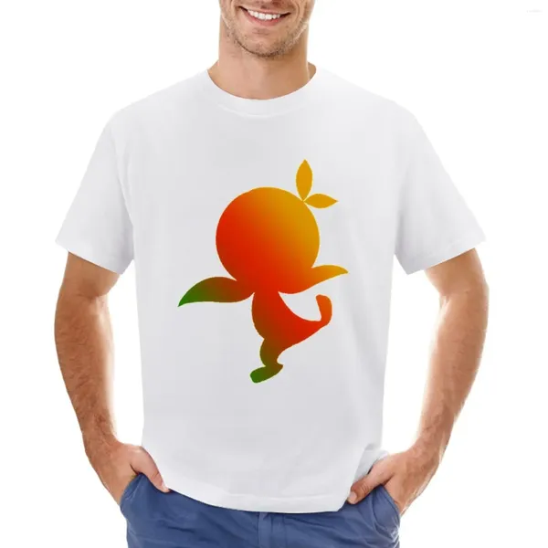 Polos masculinos laranja pássaro silhueta camiseta fãs de esportes anime roupas de verão camisetas engraçadas para homem