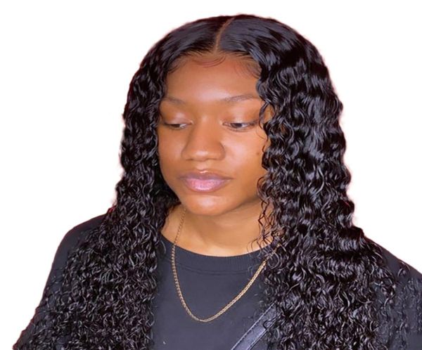 парик с волнистой водой, вьющиеся кружевные передние парики из натуральных волос для чернокожих женщин, боб, длинный глубокий фронтальный бразильский парик, мокрые и волнистые, hd Fullsers glpoi1148546