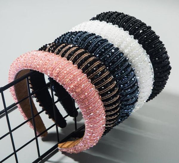 New Fashion Headband For Women Thick Sponge Hairband Handmade Rhinestone Twine Hair Band Baroque Hair Accessories Adult9721746