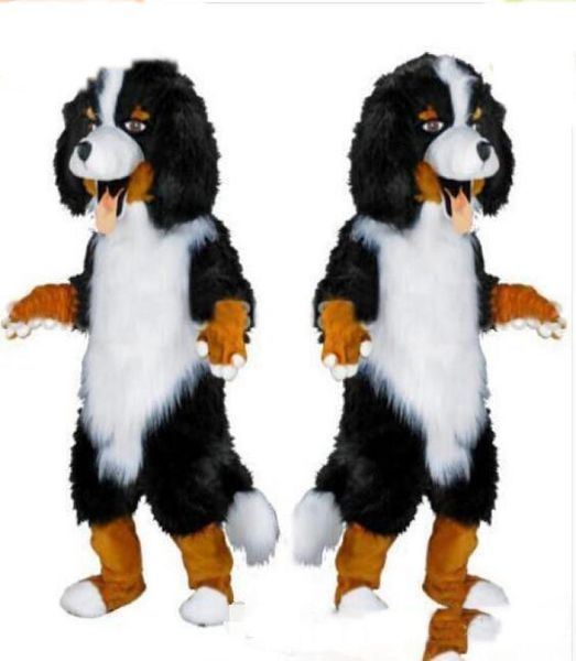 2018 design personalizzato bianco nero cane pastore costume della mascotte personaggio dei cartoni animati vestito operato per la fornitura del partito dimensione adulta7096291