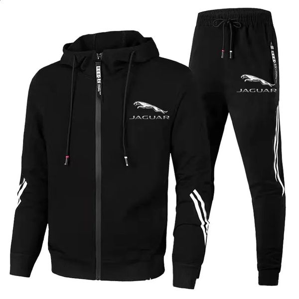 2023 trainingsanzug Männer Auto Druck 2 Stück Sets Sportswear Zip Mit Kapuze Jacke Sweatshirt Hosen Gym Männer Kleidung 240118