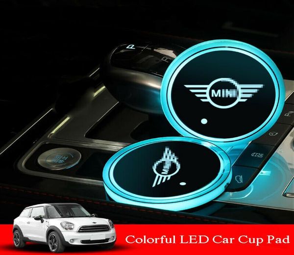 Passend für BMW MINI RGB LED Auto Getränkehalter Pad Matten Auto Atmosphäre Lichter Colorful8877151