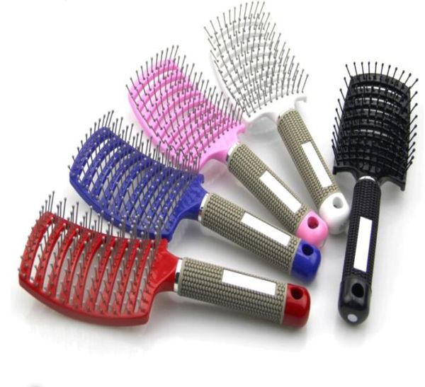 Estensioni dei capelli professionali Spazzole per capelli in setola pettine Antistatico Calore Curvo Sfiato Barbiere Strumento per lo styling dei capelli Righe Pettine a denti3583399