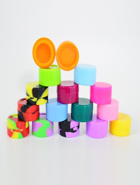 Recipiente de óleo de silicone 5ml caixa de cera de silicone multi cor capa de silicone 32mm18mm recipiente reutilizável para cera ou dab tools9891601