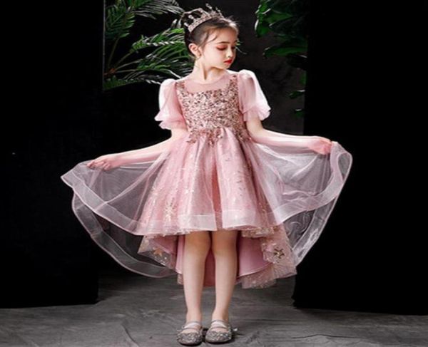 Old Cobbler 160180 Baby Kids Abbigliamento Dancewear Estate Abito manica corta Ragazza in pizzo Costumi Cosplay Paillettes Ricamo Handwo72071909979