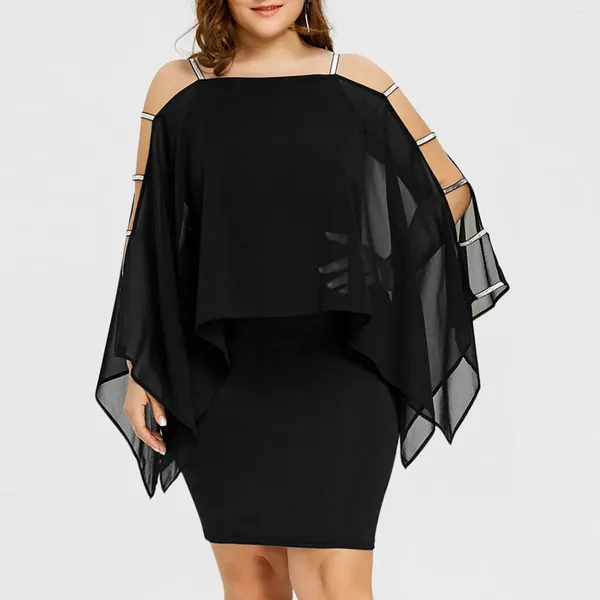 Vestidos casuais robe mulheres plus size casamento convidado laço balanço vestido retro meia manga fora do ombro noite cocktail para adolescentes