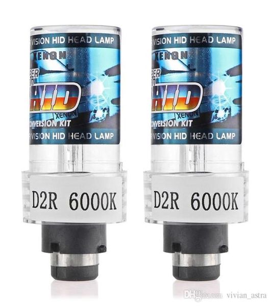 D2R D2S 6000K Carro escondeu farol luz diurna Drl Xenon lâmpadas HID D2R Xenon lente do projetor HeadLight6770241