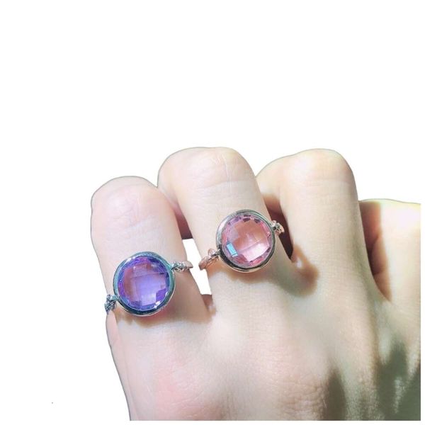 Swarovskis anéis designer feminino qualidade original anéis de banda cristal romântico e fresco doce cor anel elegante e simples redondo único diamante
