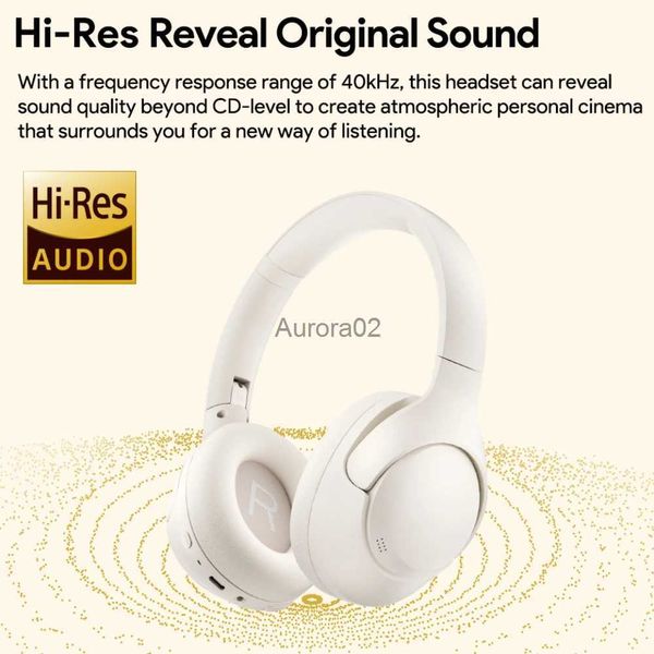 Fones de ouvido de telefone celular sem fio Bluetooth Hi-Res Audio Over Ear Headset 43dB Híbrido Cancelamento de ruído ativo Nova venda quente 2024 YQ240219