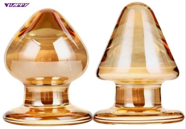 Новые золотые большие анальные стеклянные фаллоимитаторы секс -игрушки для мужчины для взрослых GSPOT MASTURSATO