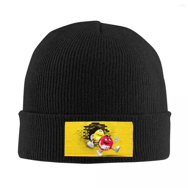 Beralar Marka Sesli Kafa Gücü Beanies Caps Unisex Kış Sıcak Örgü Hip Hop Yetişkin MM Karikatür Çikolata Bonnet Hatsski Cap