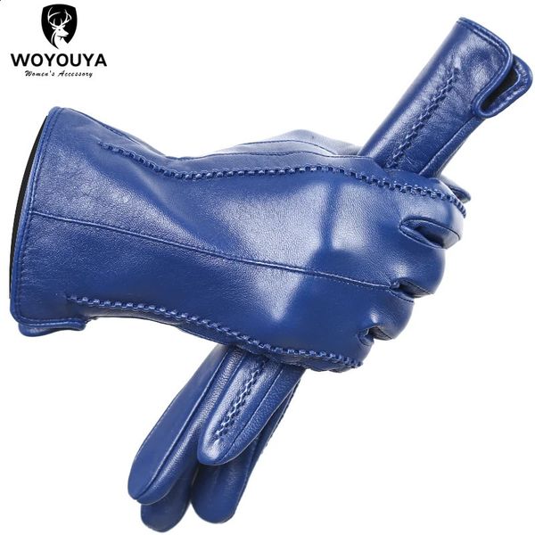Кожаные перчатки с сенсорным экраном, женские кожаные перчатки высокого класса, зимние перчатки из натуральной кожи, сохраняющие тепло, женские кожаные перчатки-2226240125