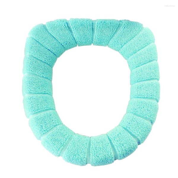 Capas de assento de vaso sanitário capa de banheiro closestool lavável almofada de tapete quente (lago azul)