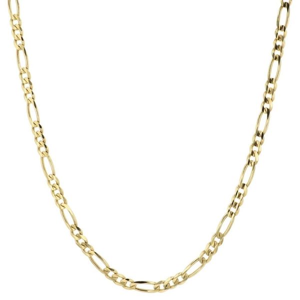 Massive 2 mm dünne Damen-Figaro-Kettenglieder-Halskette aus 14 Karat Gelbgold, 18 243 g
