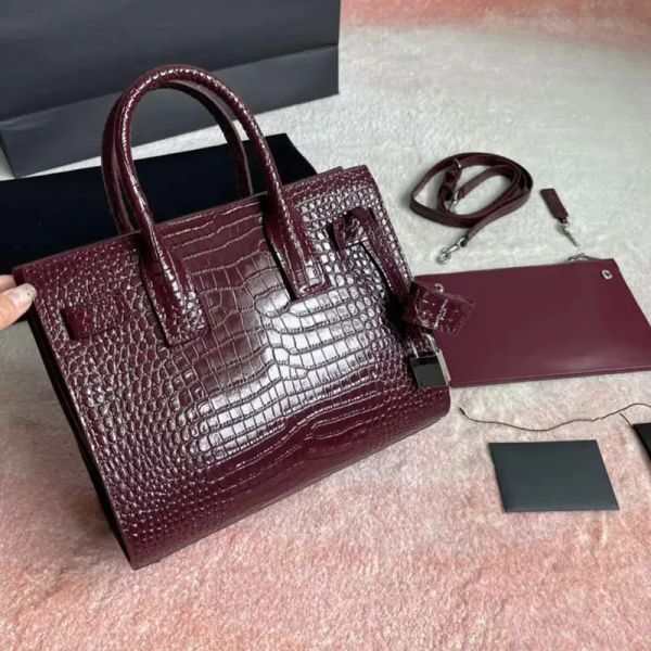 10A Spiegelqualität Sac de Jour Tasche Krokodilkorn Tasche Hochwertige Mode Damen Leder Luxus Designer Alligator Handtasche Schultertaschen